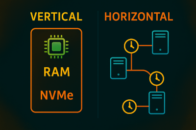 Vertical scaling vs horizontal scaling